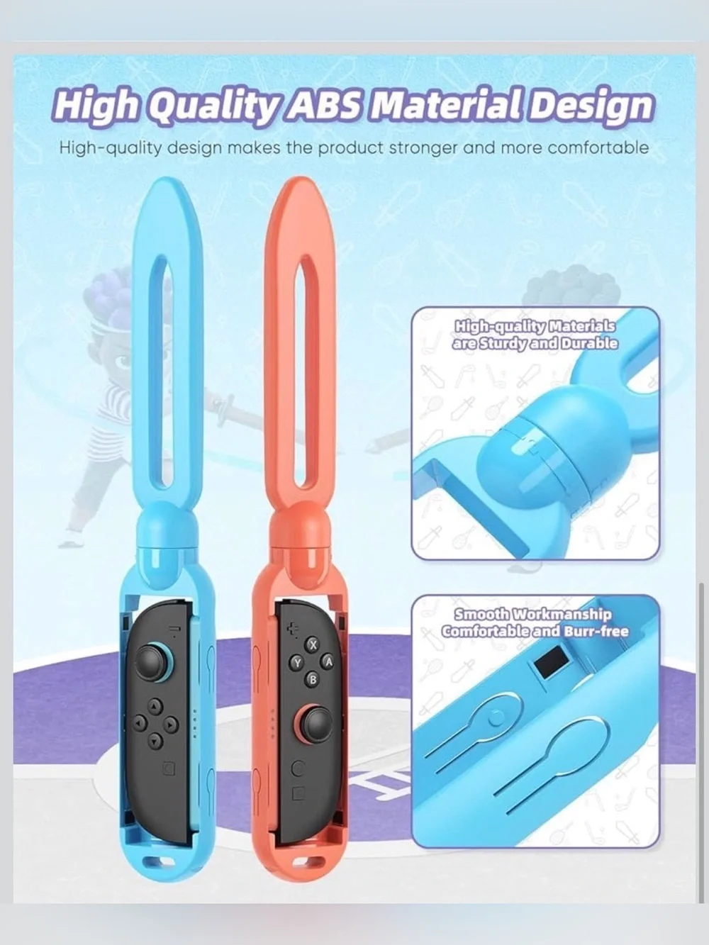 NINTENDO SWITCH SWORD ACCESSORIES TWO-PACK ONE RED ONE BLUE NEW IN BOX